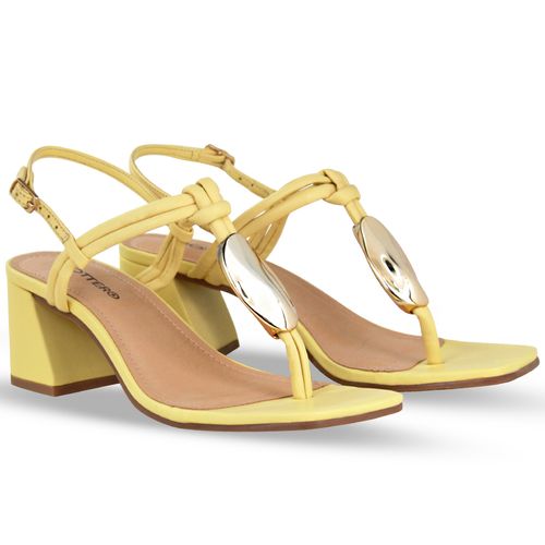 Sandália Couro Atanado Napoli Amarelo Manteiga