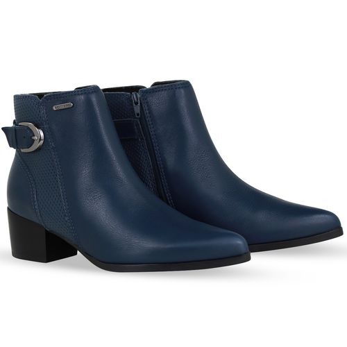 Bota Cano Baixo Couro Burnish Marinho