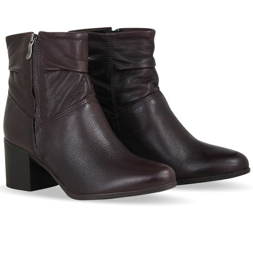 Bota Cano Baixo Couro Burnish Marrom