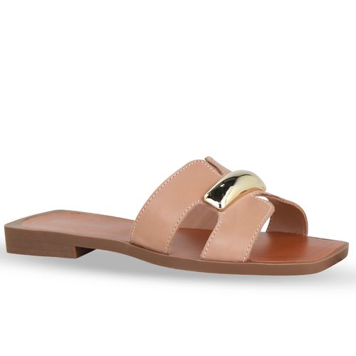 Sandália Rasteira Couro Atanado Napoli Brown Sugar