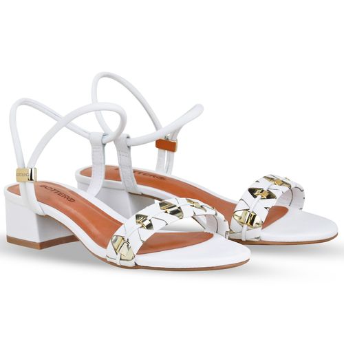 Sandália Couro Burnish Branco