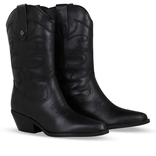 Bota Western Couro Atanado Napoli Preto