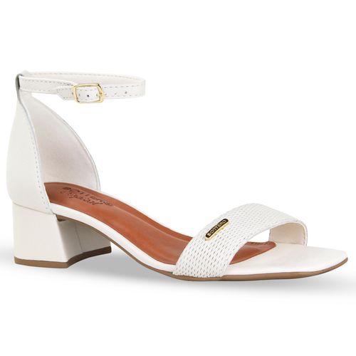 Sandália Couro Burnish Off White