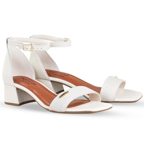 Sandália Couro Burnish Off White