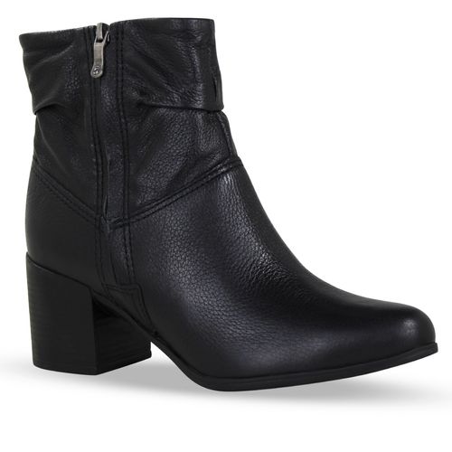 Bota Cano Baixo Couro Burnish Preto
