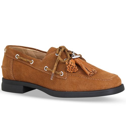 Sapato Couro Camurça Castanho