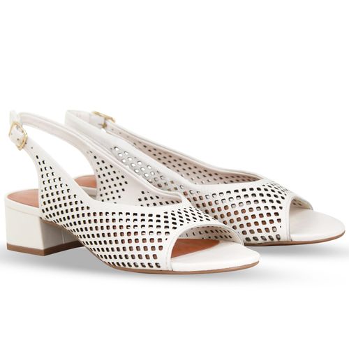 Sandália Couro Burnish Off White