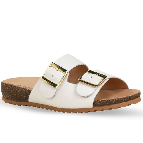 Sandália Rasteira Couro Atanado Napoli Off White