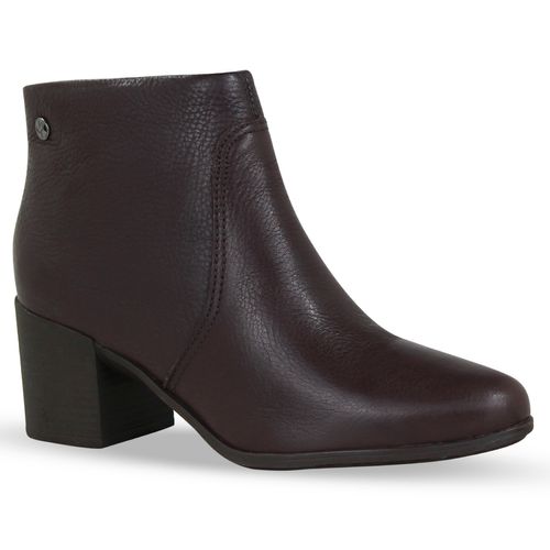 Bota Cano Baixo Couro Burnish Marrom