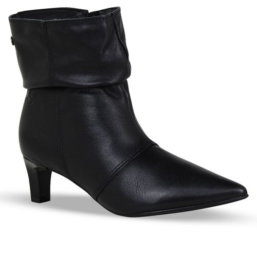 Bota Cano Baixo Couro Napa Toscana Preto