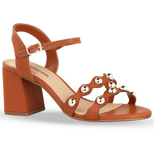 Sandália Couro Burnish Caramelo