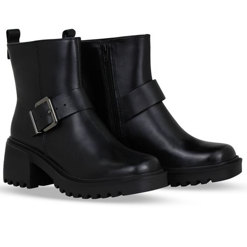 Bota Coturno Couro Atanado Napoli Preto