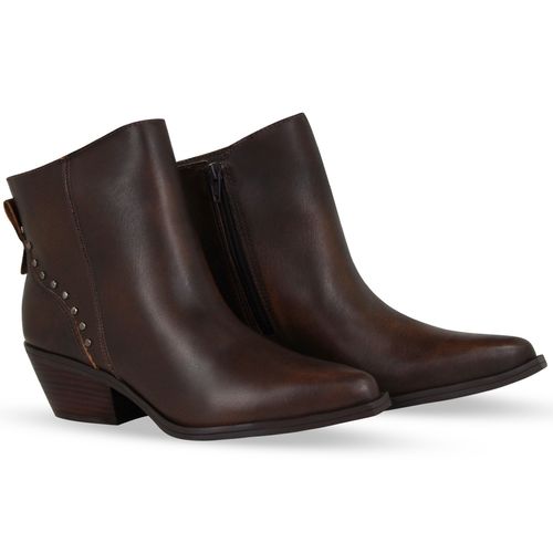 Bota Cano Baixo Couro Distressed Marrom