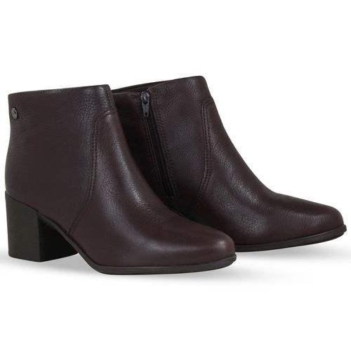 Bota Cano Baixo Couro Burnish Marrom