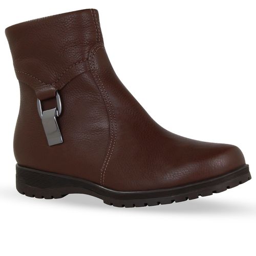 Bota Cano Baixo Couro Burnish Wood
