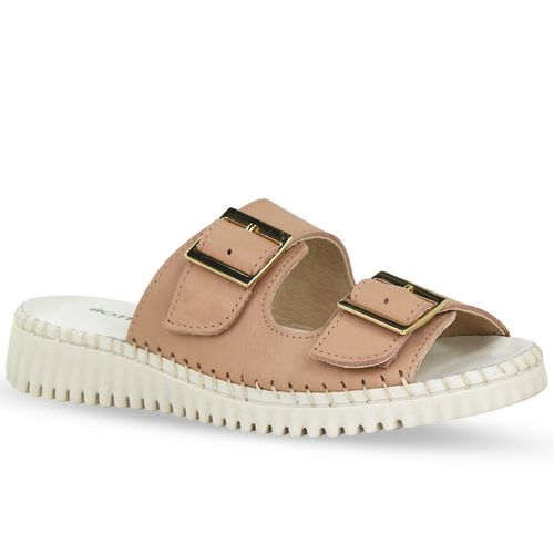 Sandália Rasteira Couro Burnish Brown Sugar