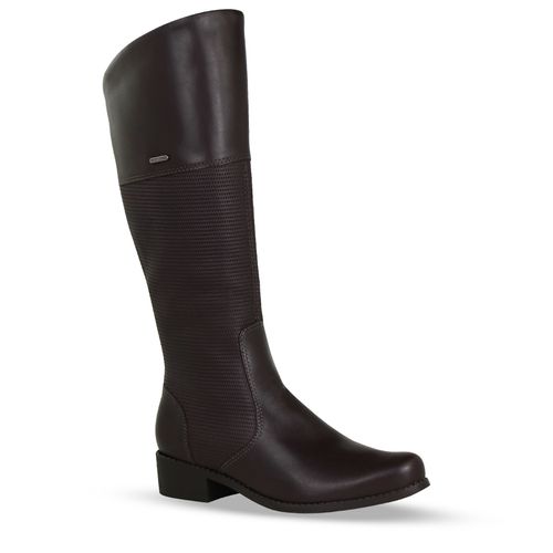 Bota Cano Longo Couro Atanado Napoli Marrom